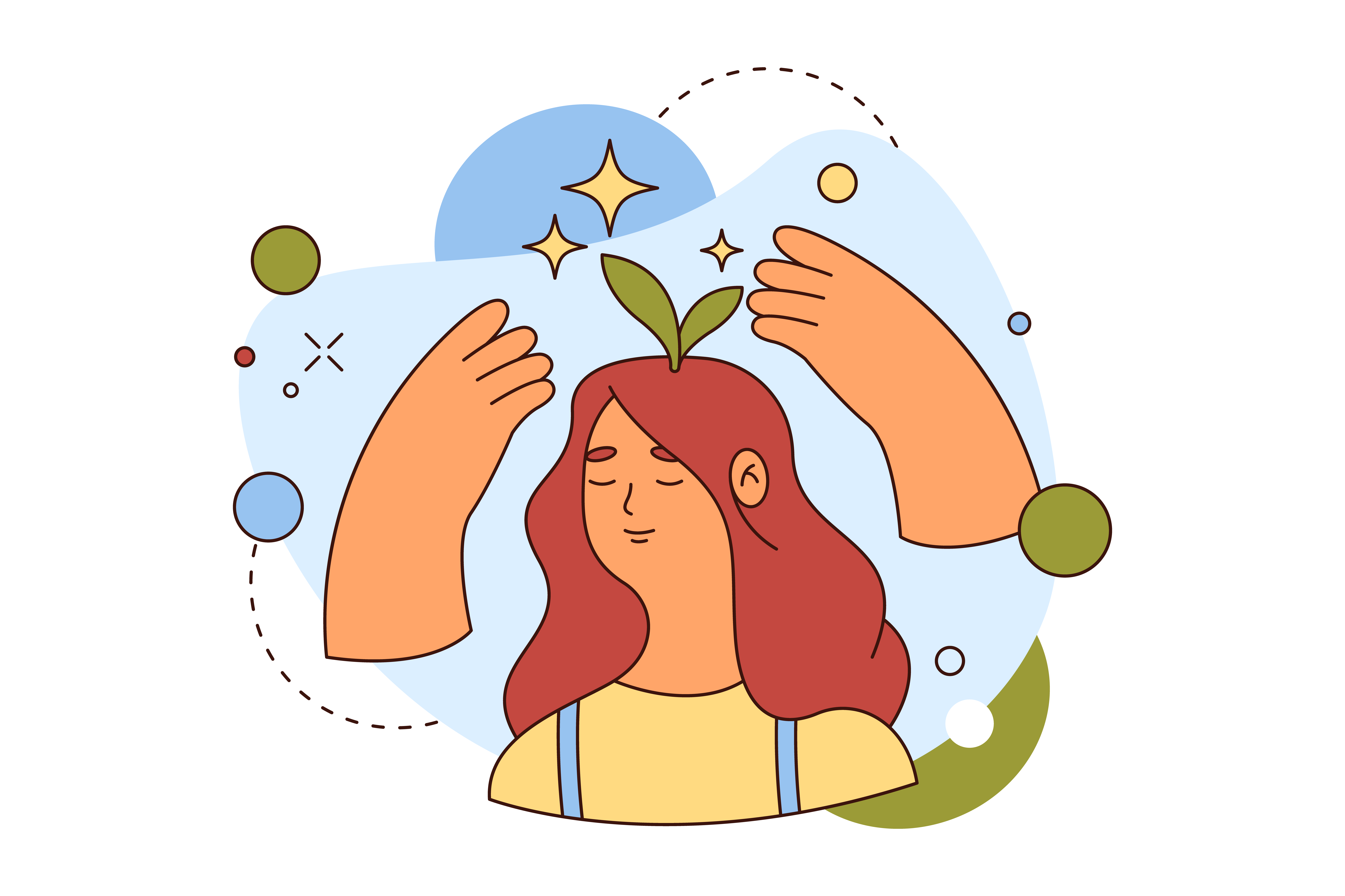 Illustration representing calm, thoughtful connection