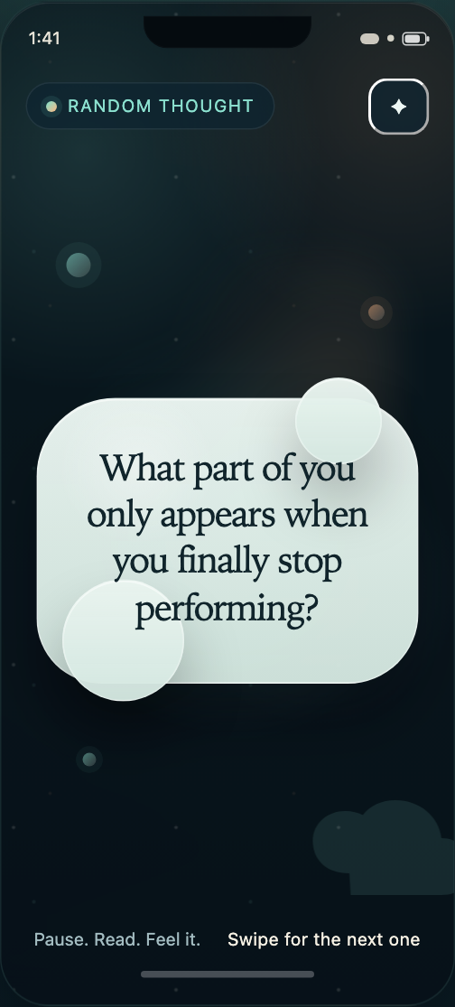 Kindred Within single thought prototype screen